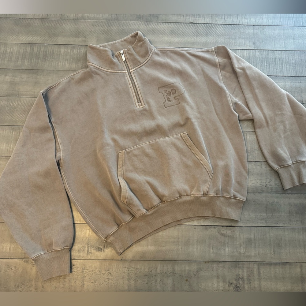 Victoria's Secret PINK Taupe Half-Zip Jacket